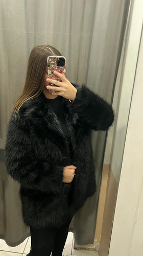 Veste Fourrure Noir